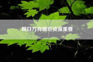 明日方舟哪些资源重要