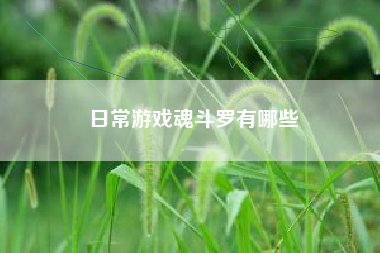 日常游戏魂斗罗有哪些