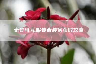 奇迹MU私服传奇装备获取攻略