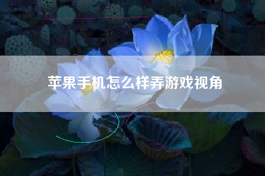 苹果手机怎么样弄游戏视角