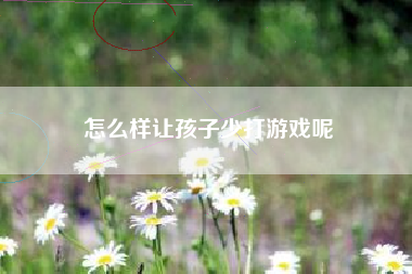 怎么样让孩子少打游戏呢