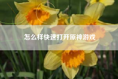 怎么样快速打开原神游戏