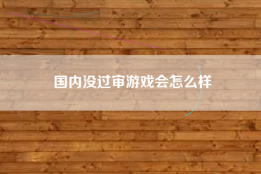 国内没过审游戏会怎么样