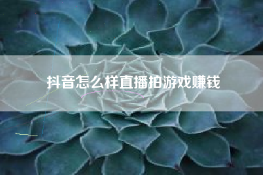 抖音怎么样直播拍游戏赚钱