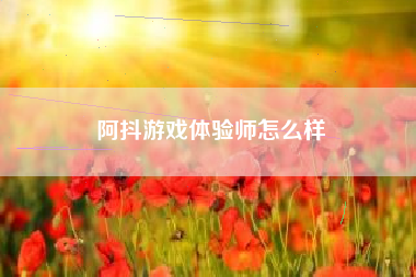 阿抖游戏体验师怎么样