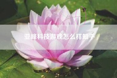 亚峰科技游戏怎么样知乎