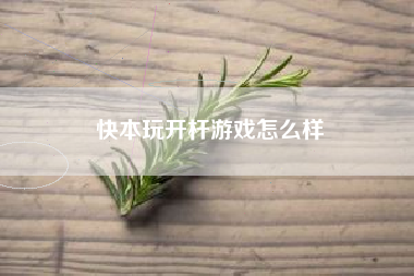 快本玩开杆游戏怎么样