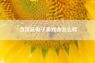 当你玩电子游戏会怎么样