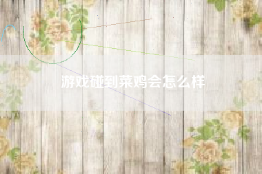 游戏碰到菜鸡会怎么样