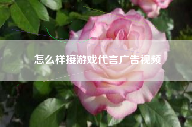 怎么样接游戏代言广告视频