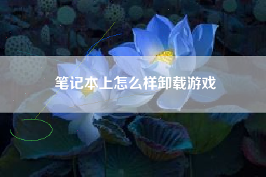 笔记本上怎么样卸载游戏