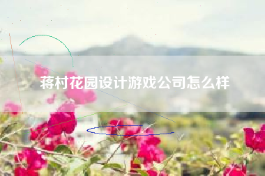 蒋村花园设计游戏公司怎么样