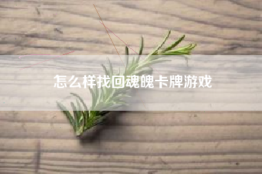 怎么样找回魂魄卡牌游戏