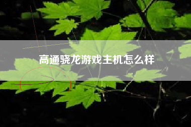 高通骁龙游戏主机怎么样