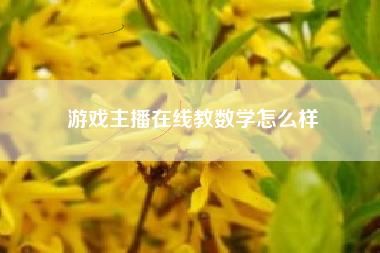 游戏主播在线教数学怎么样