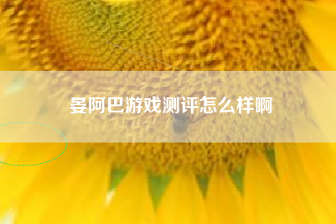 晏阿巴游戏测评怎么样啊