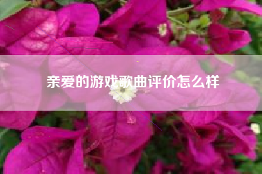 亲爱的游戏歌曲评价怎么样