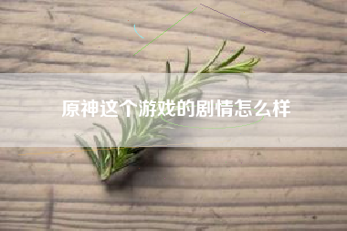 原神这个游戏的剧情怎么样