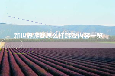 新世界游戏怎么样游戏内容一览