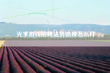 光宇游戏招聘法务助理怎么样