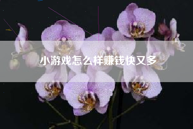 小游戏怎么样赚钱快又多