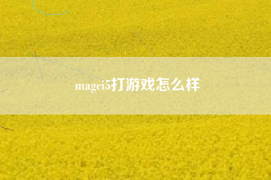 magci5打游戏怎么样