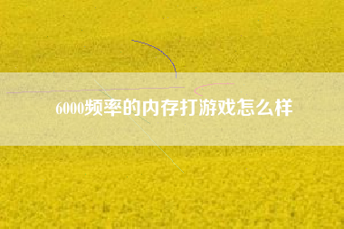 6000频率的内存打游戏怎么样