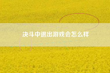 决斗中退出游戏会怎么样