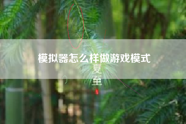 模拟器怎么样做游戏模式