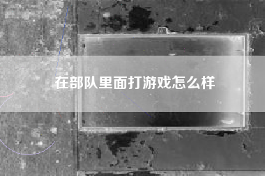 在部队里面打游戏怎么样