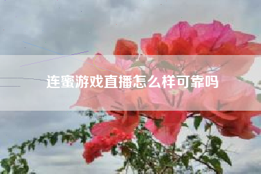 连蜜游戏直播怎么样可靠吗