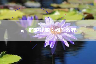 iqoo的游戏变声器怎么样