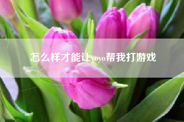 怎么样才能让yoyo帮我打游戏