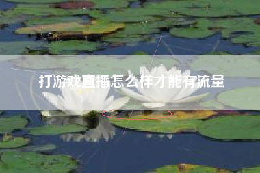 打游戏直播怎么样才能有流量