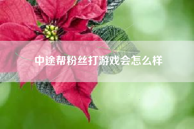 中途帮粉丝打游戏会怎么样