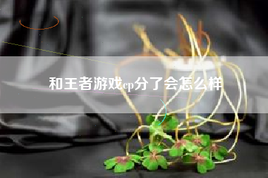 和王者游戏cp分了会怎么样