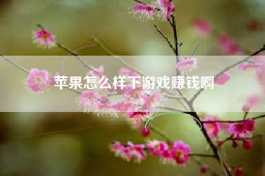 苹果怎么样下游戏赚钱啊