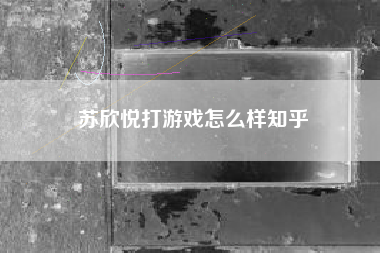 苏欣悦打游戏怎么样知乎