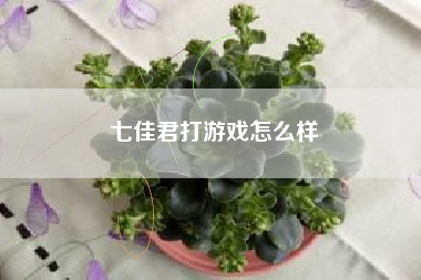 七佳君打游戏怎么样