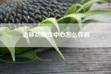 去移动游戏中心怎么样啊