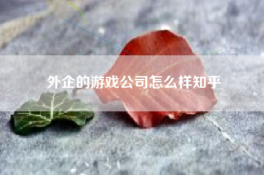 外企的游戏公司怎么样知乎