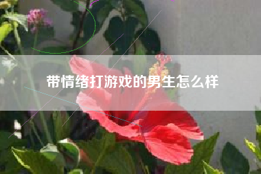 带情绪打游戏的男生怎么样