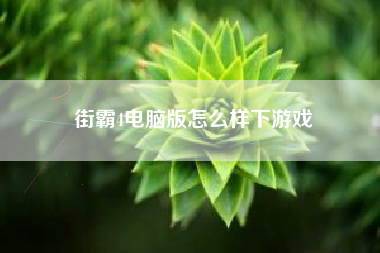 街霸4电脑版怎么样下游戏
