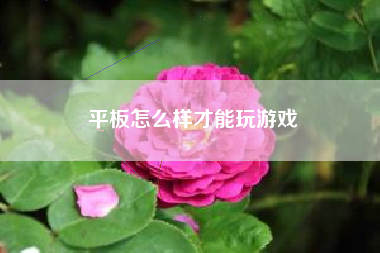 平板怎么样才能玩游戏