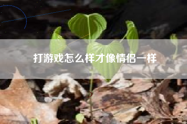 打游戏怎么样才像情侣一样