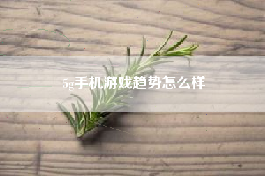 5g手机游戏趋势怎么样