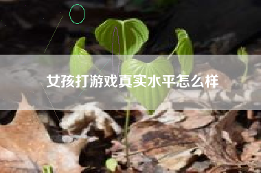 女孩打游戏真实水平怎么样