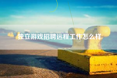 独立游戏招聘远程工作怎么样