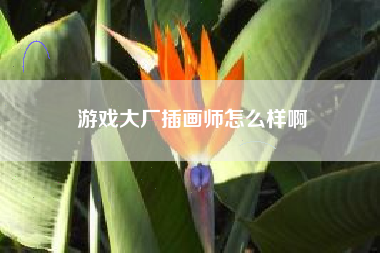 游戏大厂插画师怎么样啊