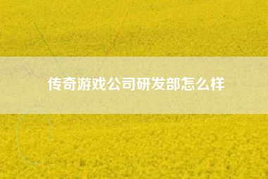 传奇游戏公司研发部怎么样